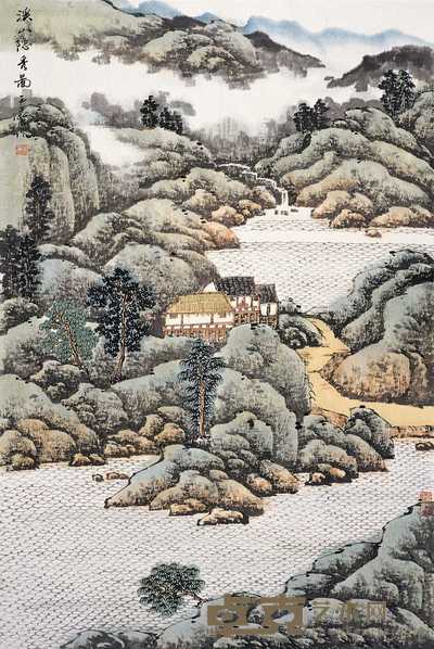 宋玉麐 溪山隐秀图 立轴 67×45cm